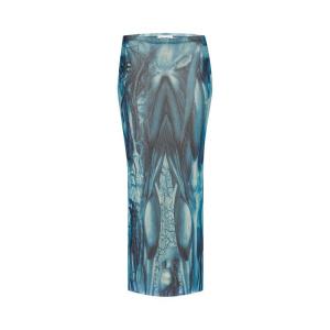 Юбка Jean Paul Gaultier Ecorche Mesh Printed Long Skirt Blue/Light Blue/White, синий