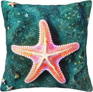 CarXs Декоративная подушка с морской тематикой, двусторонний принт ракушек и звезд Seawater Seashell Starfish