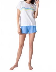 PJ Salvage Летний короткий пижамный комплект Aloha, цвет слоновой кости