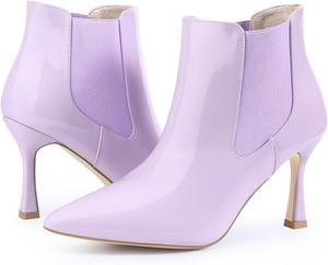 Женские ботильоны Allegra K с острым носком и каблуком-стилетто Челси, Light Purple