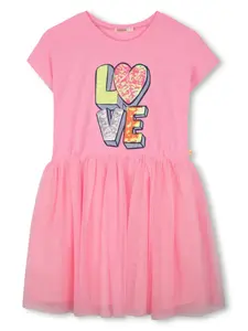 Платье с пайетками Billieblush, розовый