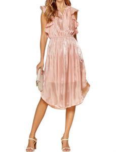 Платье миди Romantic Vibes в розовом цвете ANDREE BY UNIT