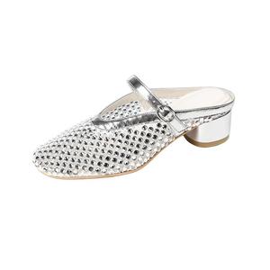 Beijiani Закрытые тапочки женские серебристые, цвет Silver