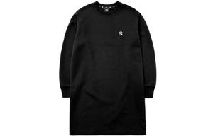 Длинное платье с длинными рукавами женское черное MLB