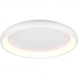 Светильник TRIO Leuchten LED потолочный CARDONA, круглая LED-потолочная лампа для офиса, Ø 75 см, 6900 люмен, 59 Вт, диммируемая. LED-панель 1 шт.,CCT, настройка цвета света 2300/3000/4000K, возможен также настенный монтаж. Trio Leuchten, Weiß matt