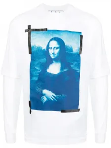 Футболка с длинными рукавами и принтом Monalisa Off-White, белый