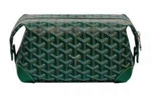GOYARD Кожаная дорожная косметичка унисекс зеленая