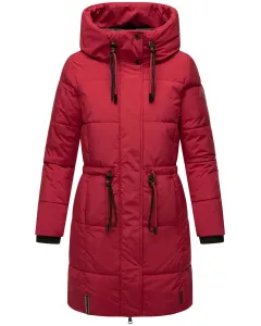 Стеганое пальто Наваху "Сахарная Лапа XIV", стильная зимняя парка с регулируемым капюшоном Navahoo, красный