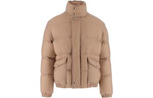 Граффити Принтованная Куртка-Пуховик с Высоким Воротником Alexander McQueen, Коричневый