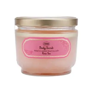 Скраб для тела с солью мертвого моря 600 г отшелушивающий увлажняющий успокаивающий SABON, розовый 320g