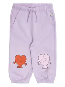 Спортивные брюки с принтом в виде сердца Stella McCartney Kids, фиолетовый