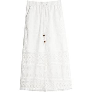 ELLE Повседневная длинная юбка женская белая тонкая миди юбка A-line