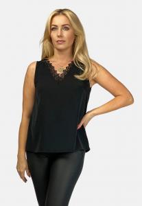 Блузка V-NECK GUIPURE REGINA FASHION, цвет black