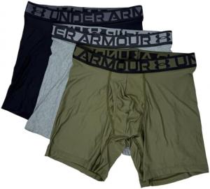 Комплект из 3 пар трусов-боксеров Under Armour Essential Tech Mesh с длиной внутреннего шва 6 дюймов, Green/Grey/Black