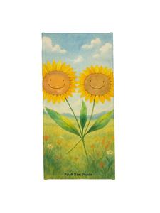 Mr. & Mrs. Panda Банное полотенце с рисунком подсолнуха, без надписи, белого цвета