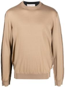 Marni джемпер в стиле колор-блок с круглым вырезом, черный