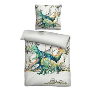 Детское льняное постельное белье Biberna Ehro, хлопок - кремовый / петролеум - 135 х 200 см