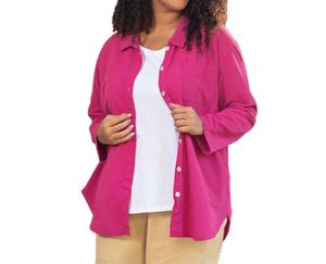 Рубашка Kendall с хлопковым воротником и длинными рукавами — Plus In Zinnia On The Plus Side