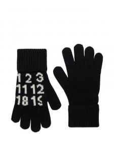 MM6 Maison Margiela Kids перчатки вязки интарсия, черный