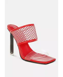 Салвин Клеар украшенные туфли на каблуке с квадратным носком London Rag, красный