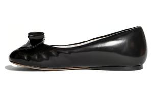 Пухлые балетки на плоской подошве из черной овчины Loewe