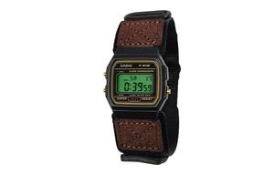 CASIO Мужские часы Retrofit Series с кварцевым механизмом и нейлоновым ремешком, черный циферблат