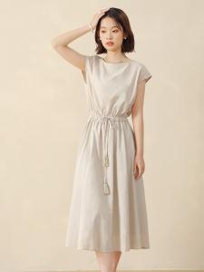 Длинное платье с французскими рукавами Doux Belle, цвет Beige