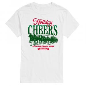 Футболка Big & Tall Budweiser Clydesdales Holiday Cheers с рисунком Licensed Character, белый