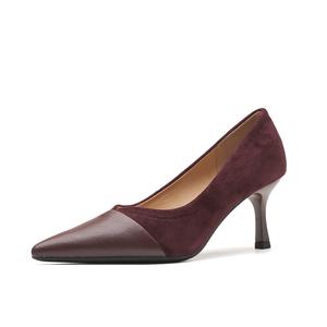 TATAYA Тонкие каблуки женские туфли на шпильке бордовые, цвет Burgundy