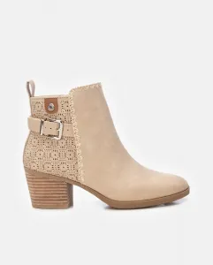 Женские ботильоны на каблуке с застежкой-молнией Refresh, бежевый