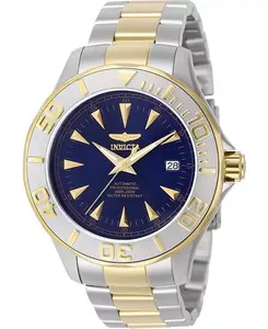 Мужские фирменные часы 7038 с автоматическим механизмом и тремя стрелками, синий циферблат Invicta, gold