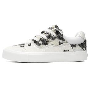BAKE Дышащие амортизирующие низкие скейтерские кроссовки унисекс бело-черные, цвет White Black