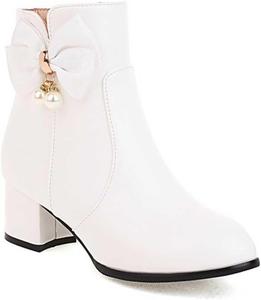 Женские ботильоны Artykey Sweet Chelsea с круглым носком, на низком толстом каблуке, с боковой молнией, повседневные модные короткие ботинки для улицы, White