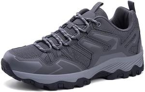 Мужские походные кроссовки для треккинга, обувь для прогулок на открытом воздухе с защитным носком, дышащие, легкие кроссовки для альпинизма Qacksv, серый