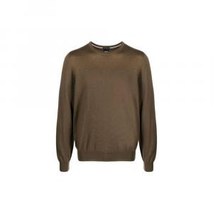 Футболка с вышитым логотипом Boss HUGO BOSS, коричневая