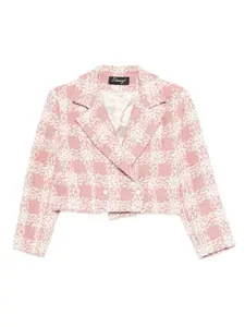 Двубортный жакет в клетку Benjamin Benmoyal, розовый