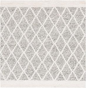 SAFAVIEH Natura Collection ковер, 183 x 183 см, Grey & Ivory, ручной работы фермерский решетчатый узор из шерсти, идеально для гостиной, спальни, столовой (NAT131F-6SQ)