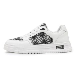 GAISIMA Мужские лоу-топ скейтборд кроссовки бело-черные, цвет White Black