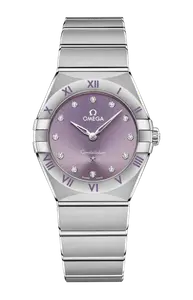 Часы Omega Constellation quartz с белыми бриллиантами 28 мм