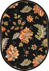 Ковер SAFAVIEH, 138 x 199 см, Chelsea Collection, овальный, Black, ручной работы в стиле French Country из шерсти, идеально подходит для помещений с высокой проходимостью в гостиной, спальне (HK306B)