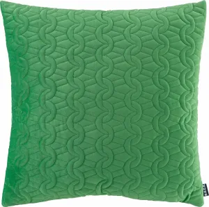 Х.ОК.К. Декоративная подушка "Soft Nobile", с стеганым узором, чехол с наполнителем, 1 шт H.O.C.K. 50х50 см, зеленый