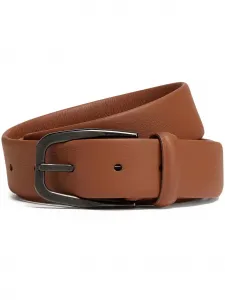 Ремень из зернистой кожи Zegna, коричневый