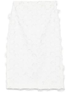 MSGM юбка миди с аппликацией, белый