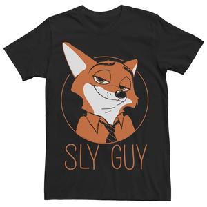 Мужская футболка Zootopia Nick Wilde Sly Guy Fox Disney, черный