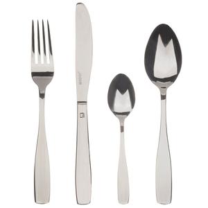 Столовые приборы Bergner из нержавеющей стали, 24 предмета - Лимож - Полированная поверхность с зеркальным эффектом - BG, серебро