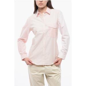 Рубашка из хлопка OXFORD в полоску с нагрудным карманом Woolrich, Orange