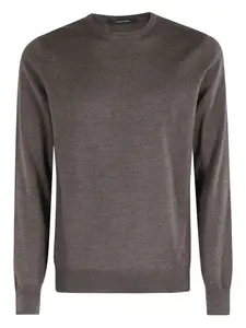 Свитер с круглым вырезом из натуральной шерсти TAGLIATORE, коричневый