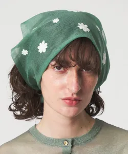 Прозрачный вышитый шарф 6(Roku), цвет Kelly