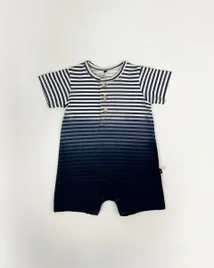 Комбинезон из органического хлопка в синюю градиентную полоску Deux Par Deux