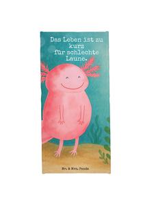 Mr. & Mrs. Panda Банное полотенце с изображением аксолотля и надписью белого цвета